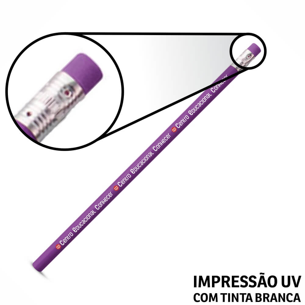 Lápis De Escrever Roxo Resinado Com Borracha