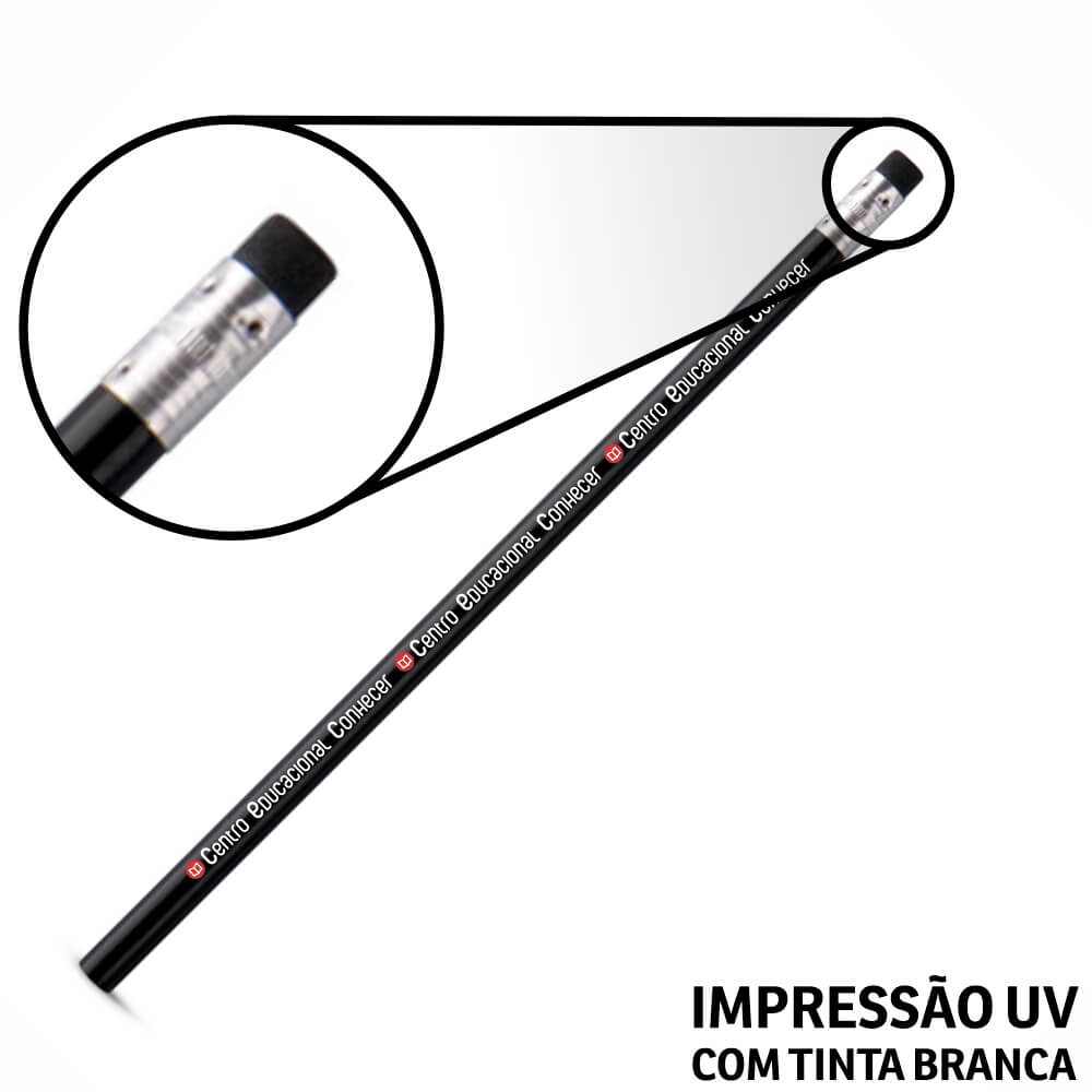 Lápis De Escrever Preto Resinado Com Borracha