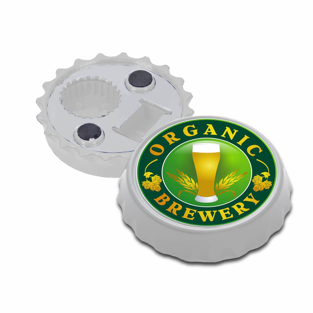 Abridor Com ímã Tampinha (Branco)