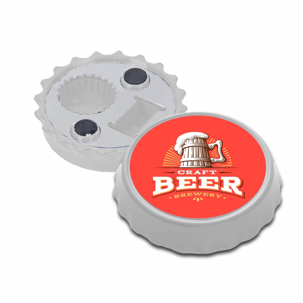 Abridor Com ímã Tampinha (Branco)