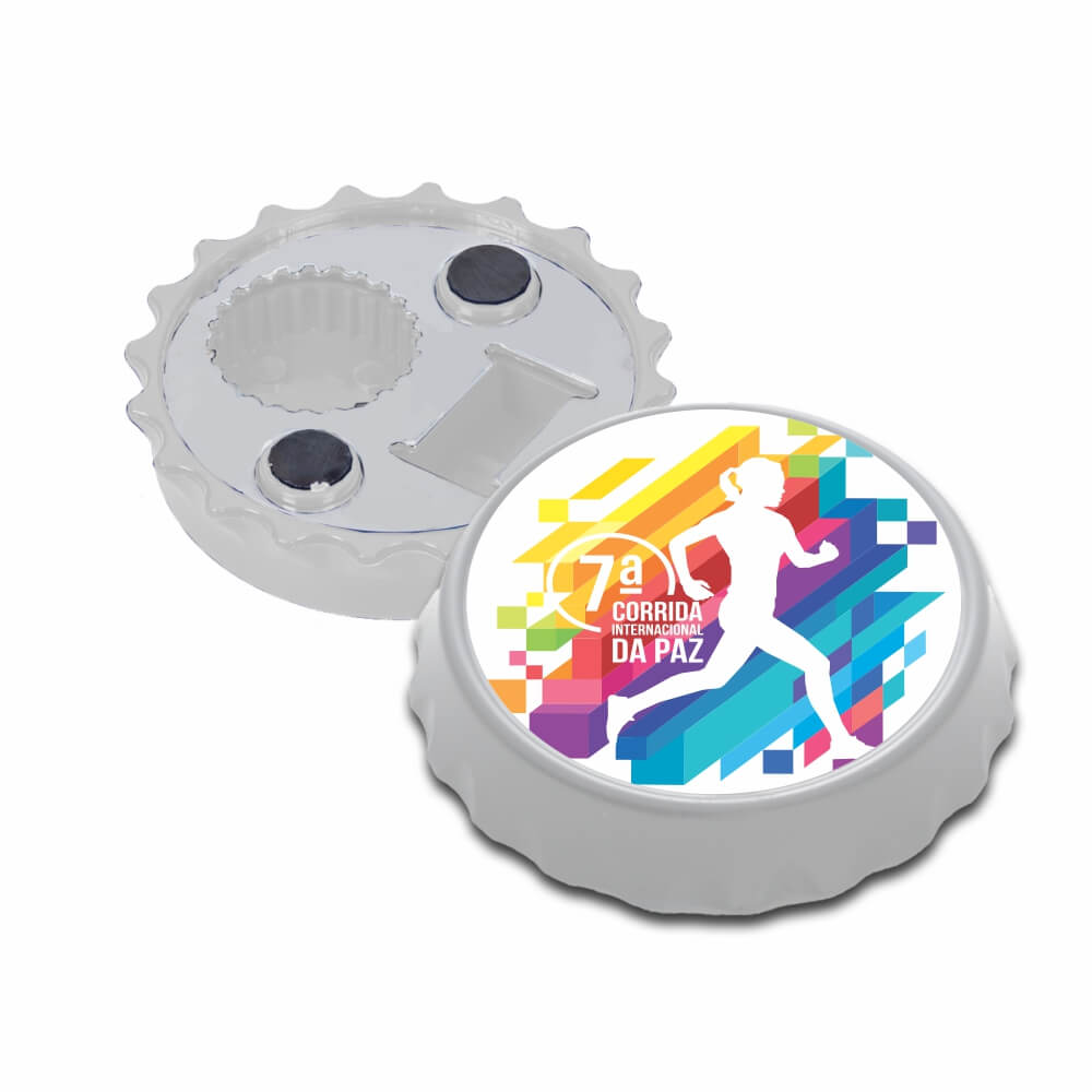 Abridor Com ímã Tampinha (Branco)