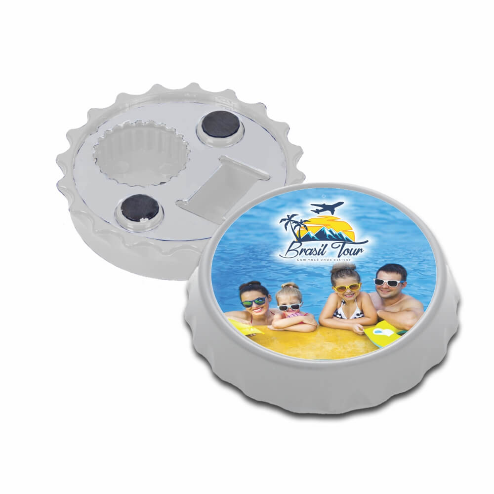 Abridor Com ímã Tampinha (Branco)