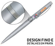 Canetas Impressão Colorida Plásticas Executiva Prata
