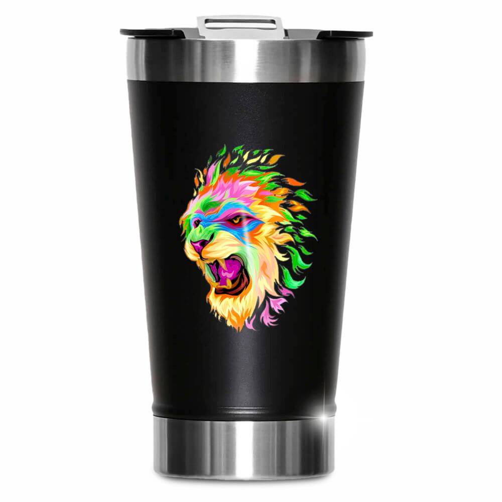 Copo Térmico Modelo Com Abridor E Dtf Uv Preto