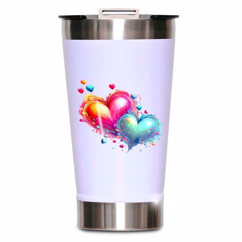 Copo Térmico Modelo Com Abridor E Dtf Uv Branco