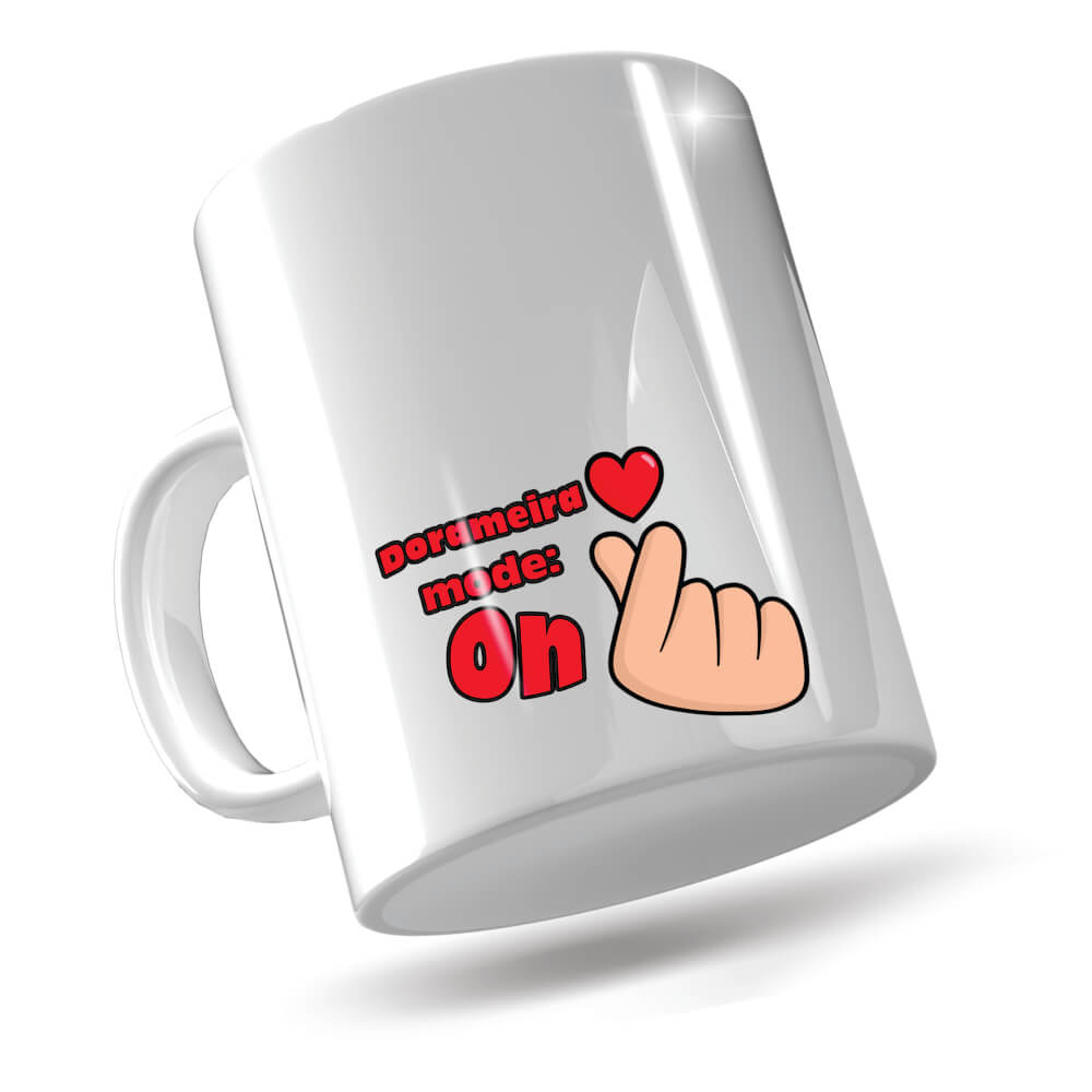 Caneca De Cerâmica Simples 325ml Com Dtf Uv Branca