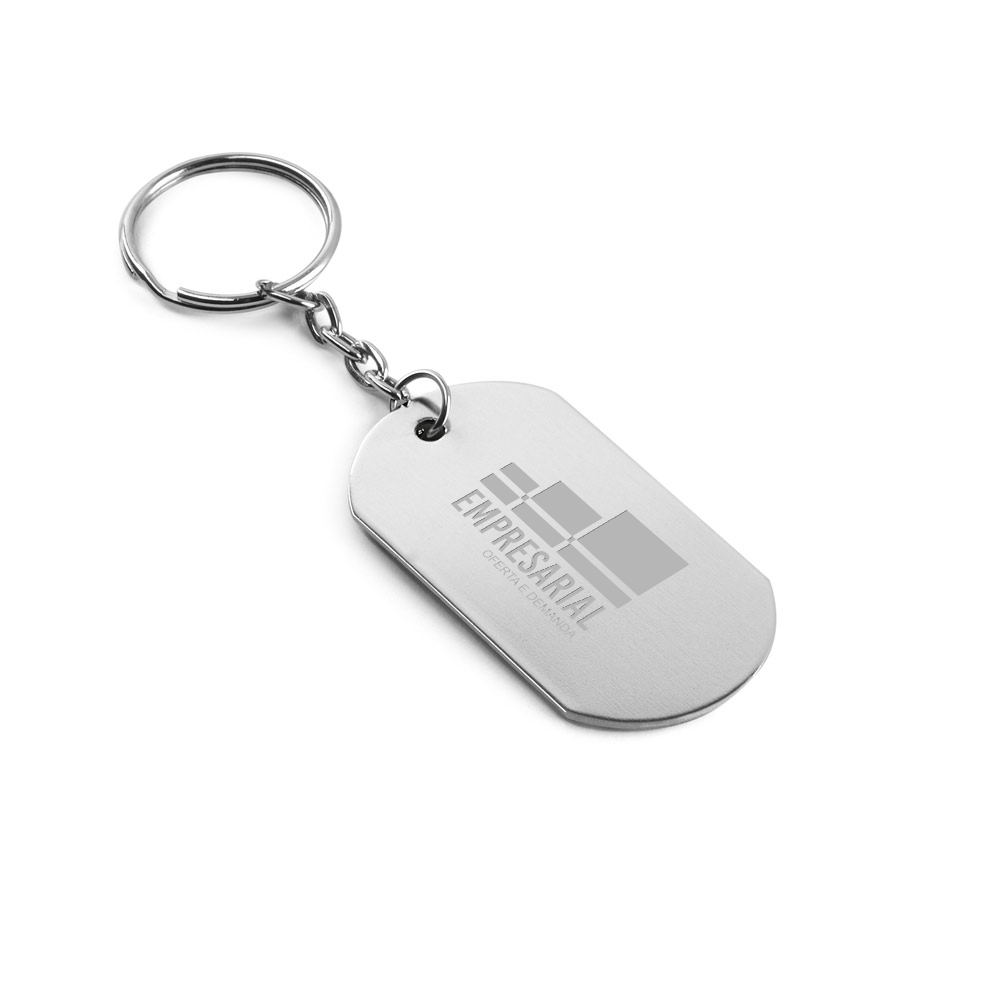 Chaveiro Gravação a Laser Alumínio Modelo Plaquinha Cromado Satinado