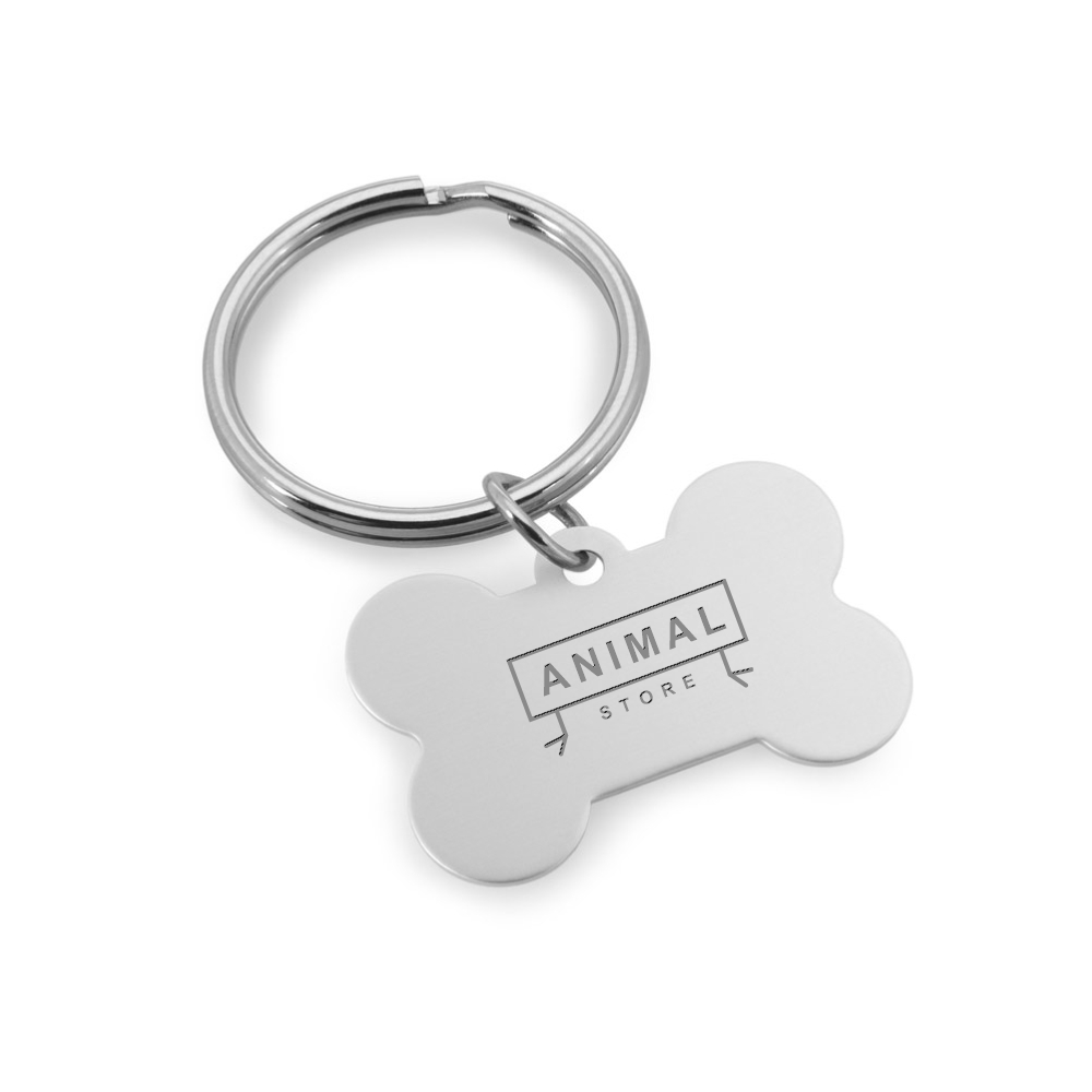 Chaveiro Gravação a Laser Alumínio Modelo Osso Cromado Satinado