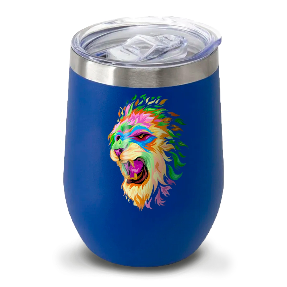 Copos Térmicos Modelo Cuia Com Tampa 360ml Adesivo Dtf Uv Azul