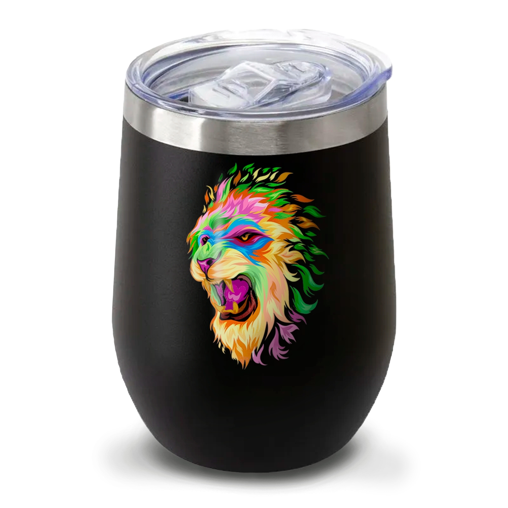 Copos Térmicos Modelo Cuia Com Tampa 360ml Adesivo Dtf Uv Preto