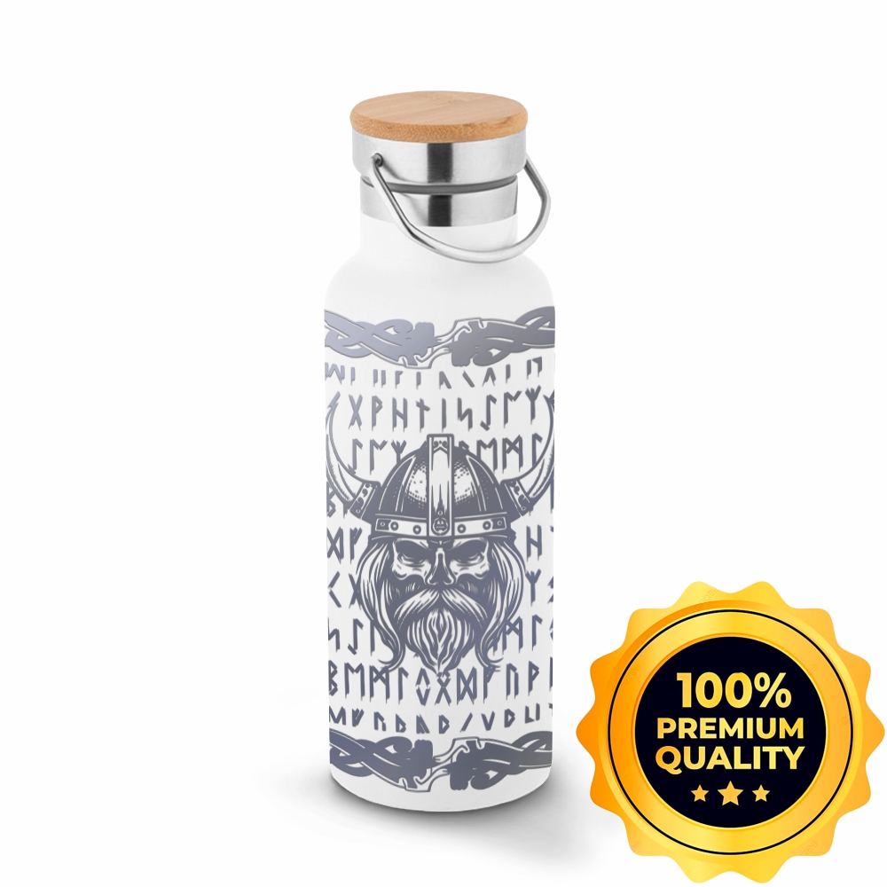 Squeeze De Aço Inox Térmica Modelo Ragnar Com Parede Dupla Gravação 360 (Branca)