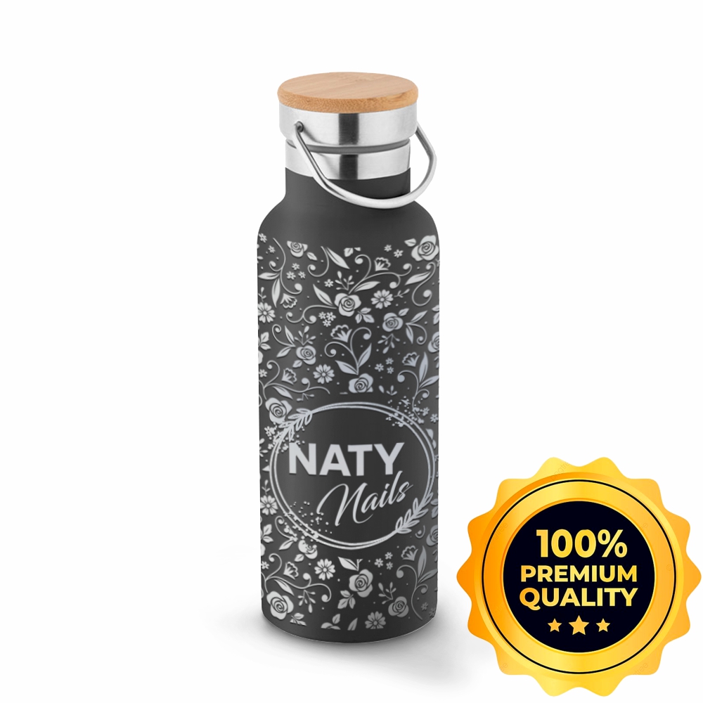 Squeeze De Aço Inox Térmica Modelo Ragnar Com Parede Dupla Gravação 360 (Preta)