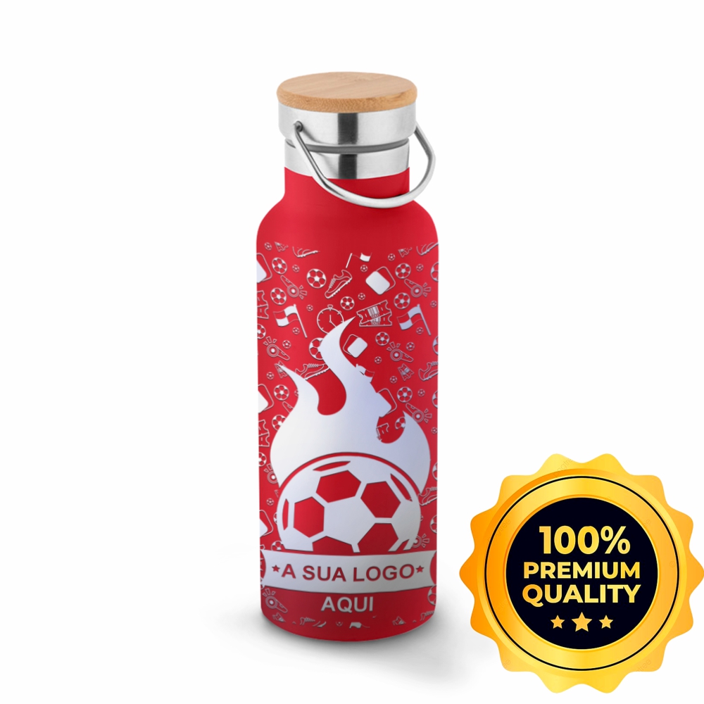 Squeeze De Aço Inox Térmica Modelo Ragnar Com Parede Dupla Gravação 360 (Vermelha)