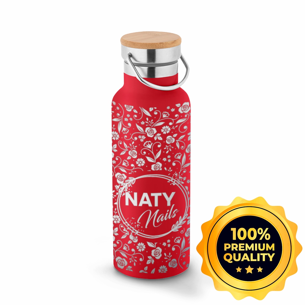 Squeeze De Aço Inox Térmica Modelo Ragnar Com Parede Dupla Gravação 360 (Vermelha)