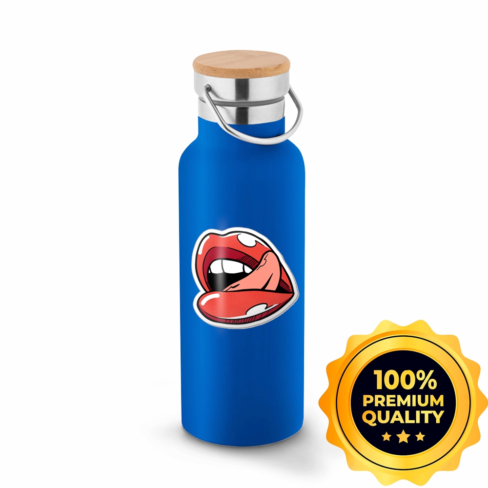 Squeeze De Aço Inox Térmica Modelo Ragnar Com Parede Dupla Com Dtf Uv (Azul)