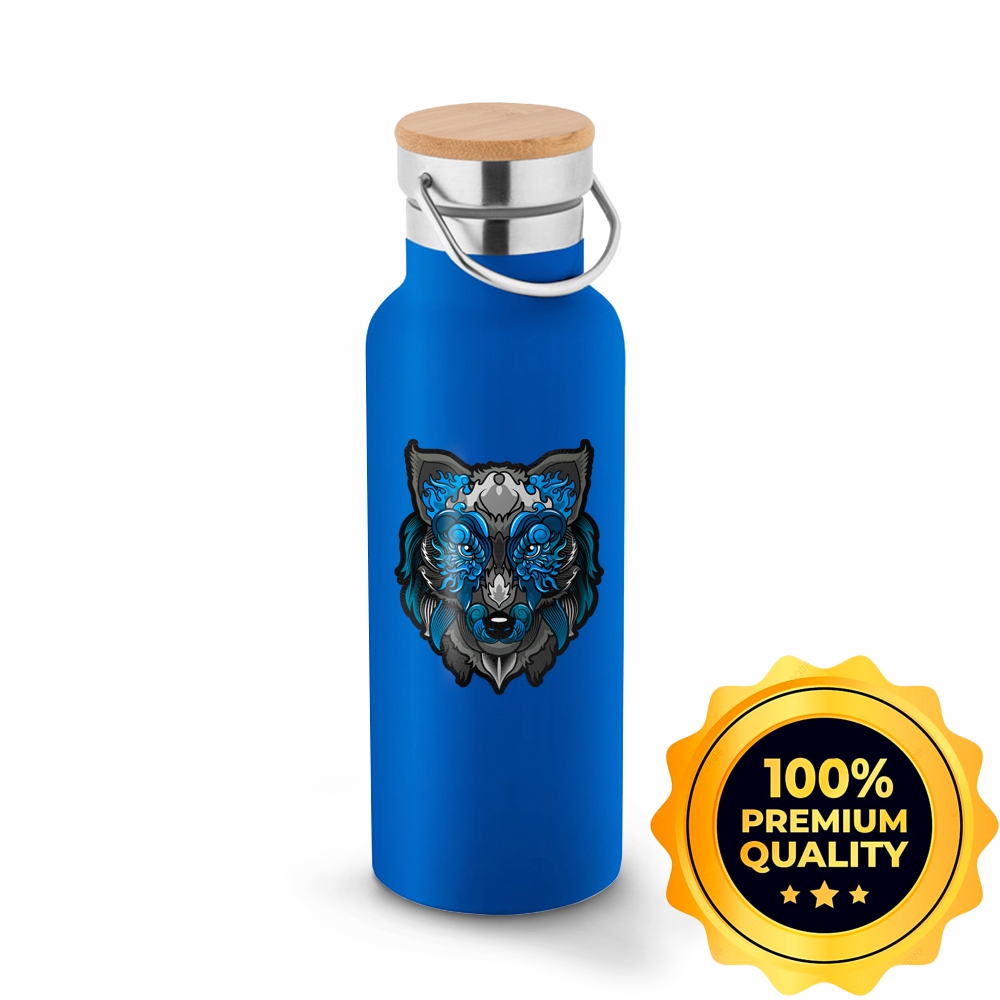 Squeeze De Aço Inox Térmica Modelo Ragnar Com Parede Dupla Com Dtf Uv (Azul)