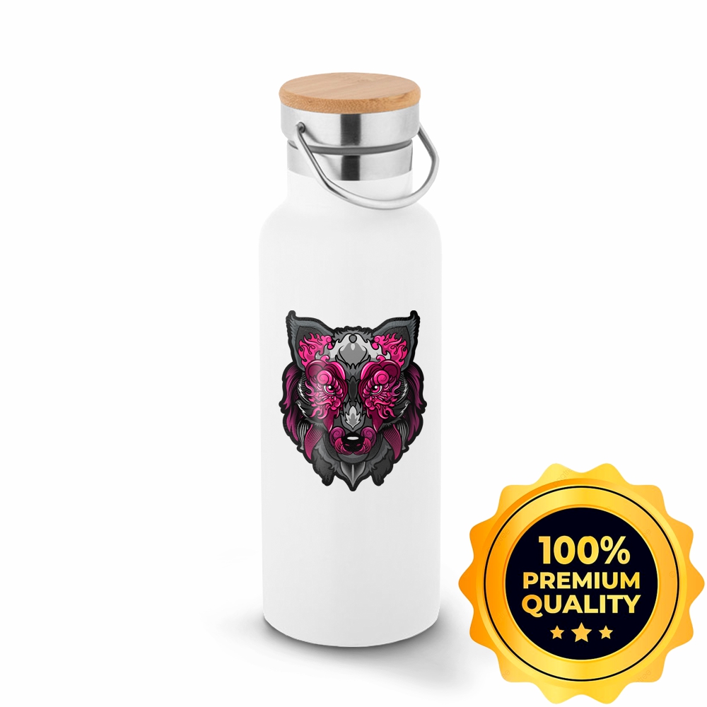 Squeeze De Aço Inox Térmica Modelo Ragnar Com Parede Dupla Com Dtf Uv (Branca)