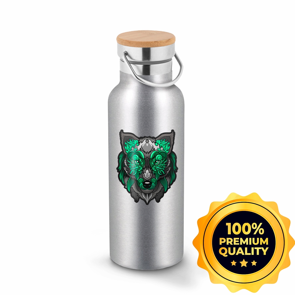 Squeeze De Aço Inox Térmica Modelo Ragnar Com Parede Dupla Com Dtf Uv (Cromada Satinada)