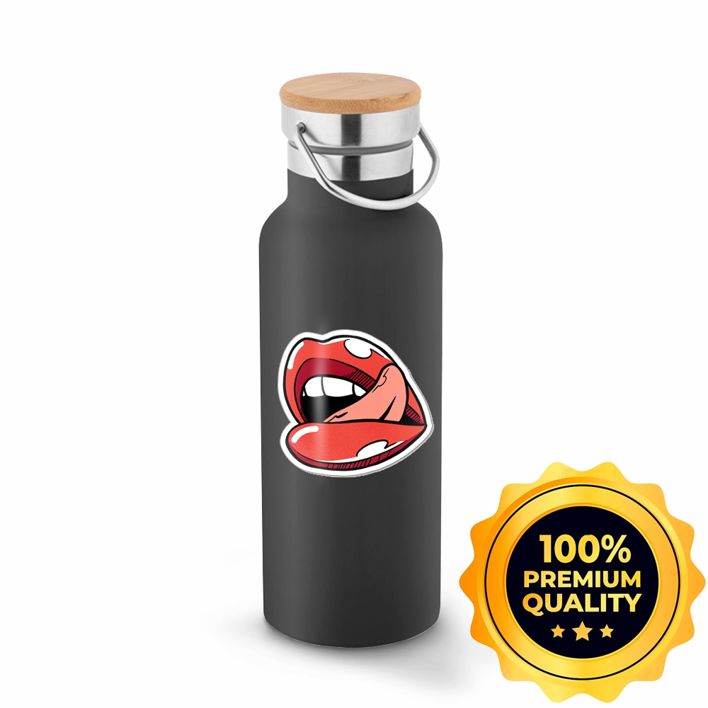 Squeeze De Aço Inox Térmica Modelo Ragnar Com Parede Dupla Com Dtf Uv (Preta)