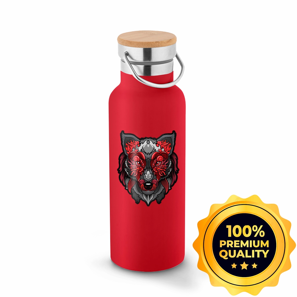 Squeeze De Aço Inox Térmica Modelo Ragnar Com Parede Dupla Com Dtf Uv (Vermelha)