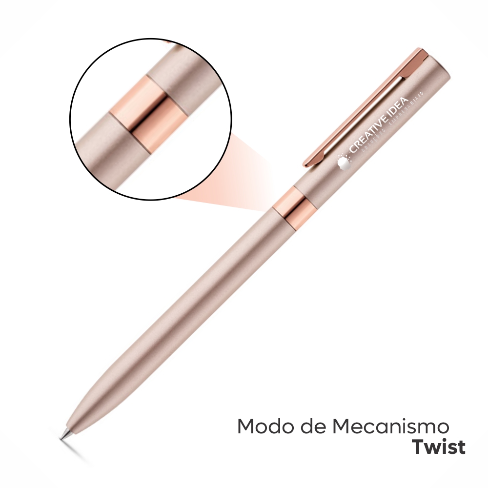 Canetas Gravação a Laser Clare Rosa Claro