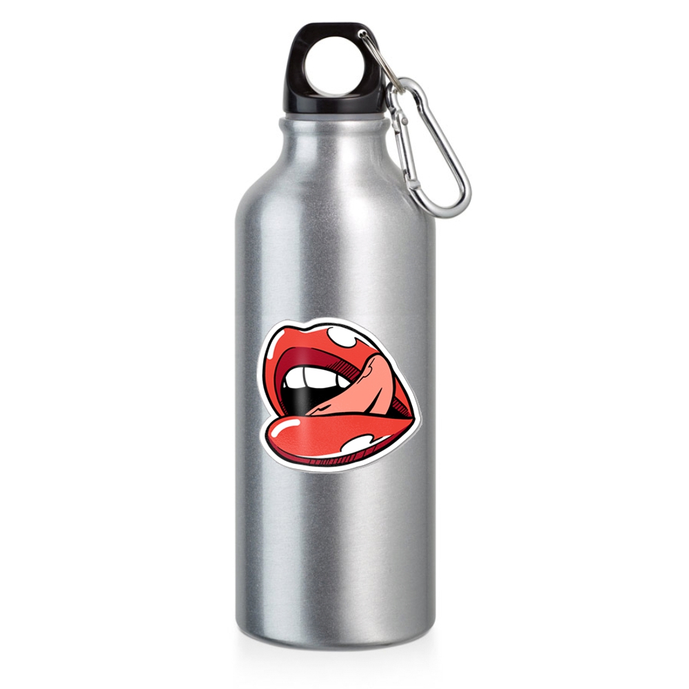 Squeeze De Alumínio Modelo Erald Com Mosquetão Dtf Uv 500ml (Cromada)