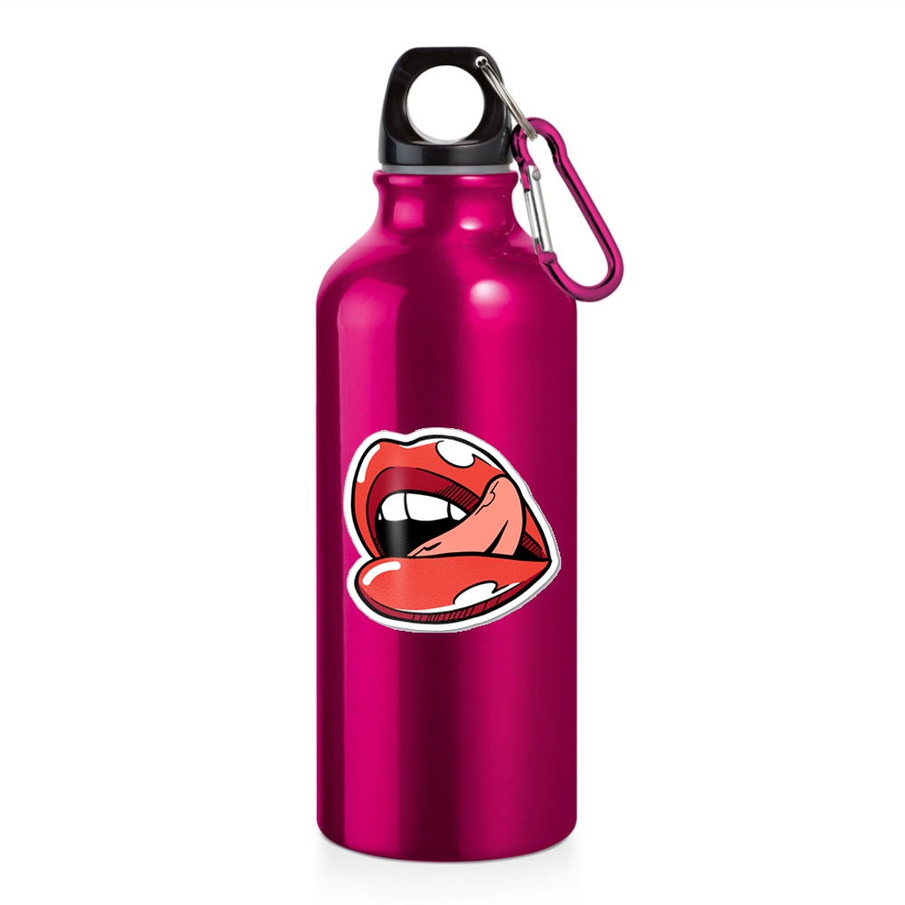 Squeeze De Alumínio Modelo Erald Com Mosquetão Dtf Uv 500ml (Rosa)