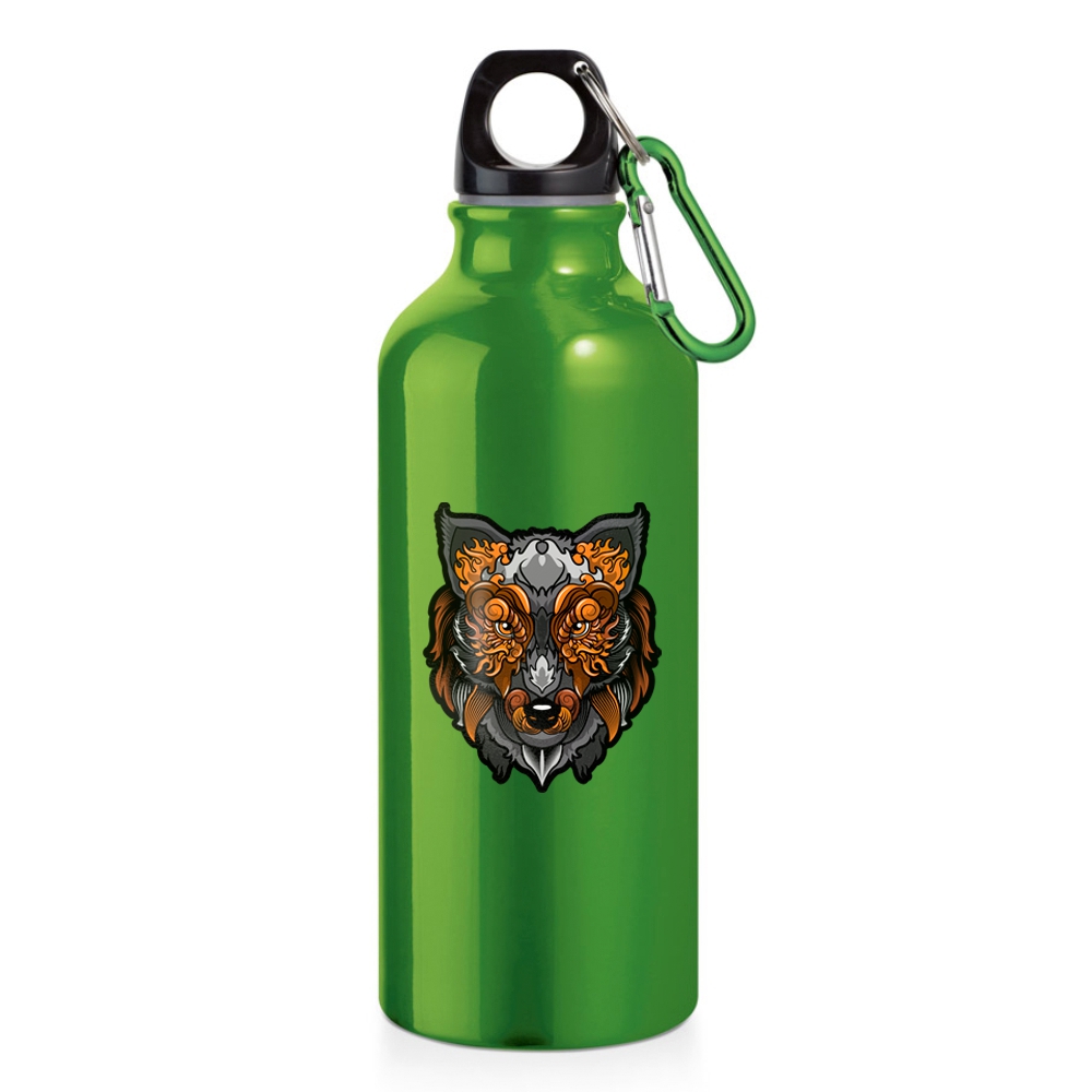 Squeeze De Alumínio Modelo Erald Com Mosquetão Dtf Uv 500ml (Verde)