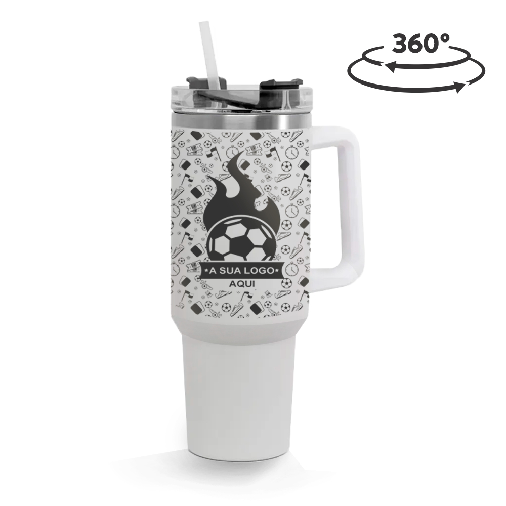 Copos Térmicos Modelo Quench Pro Tampa Acrílica Gravação 360 1200ml Branco