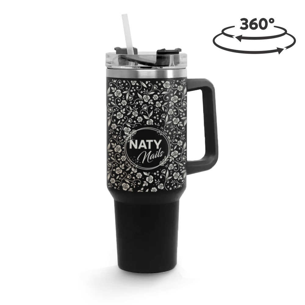 Copos Térmicos Modelo Quench Pro Tampa Acrílica Gravação 360 1200ml Preto