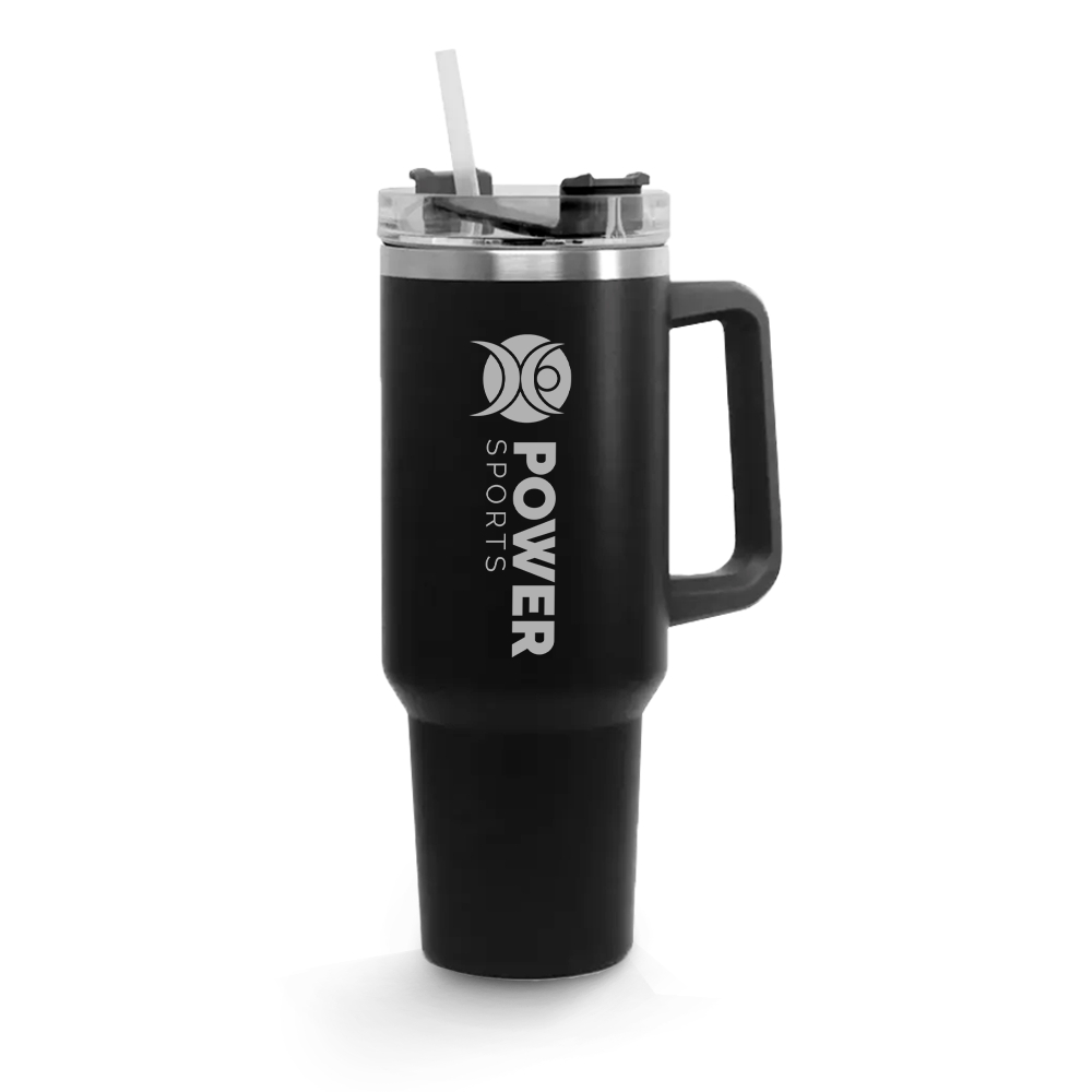 Copos Térmicos Modelo Quench Pro Tampa Acrílica Gravação Frontal 1200ml Preto