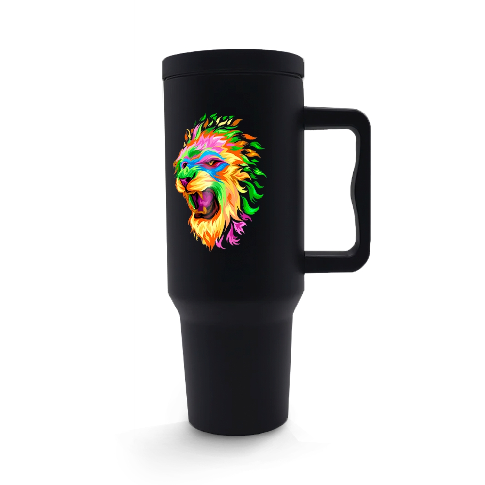 Copos Térmicos Modelo Quench Pro Tampa Acrílica Tampa Lisa Adesivo DTF UV 1200ml Preto