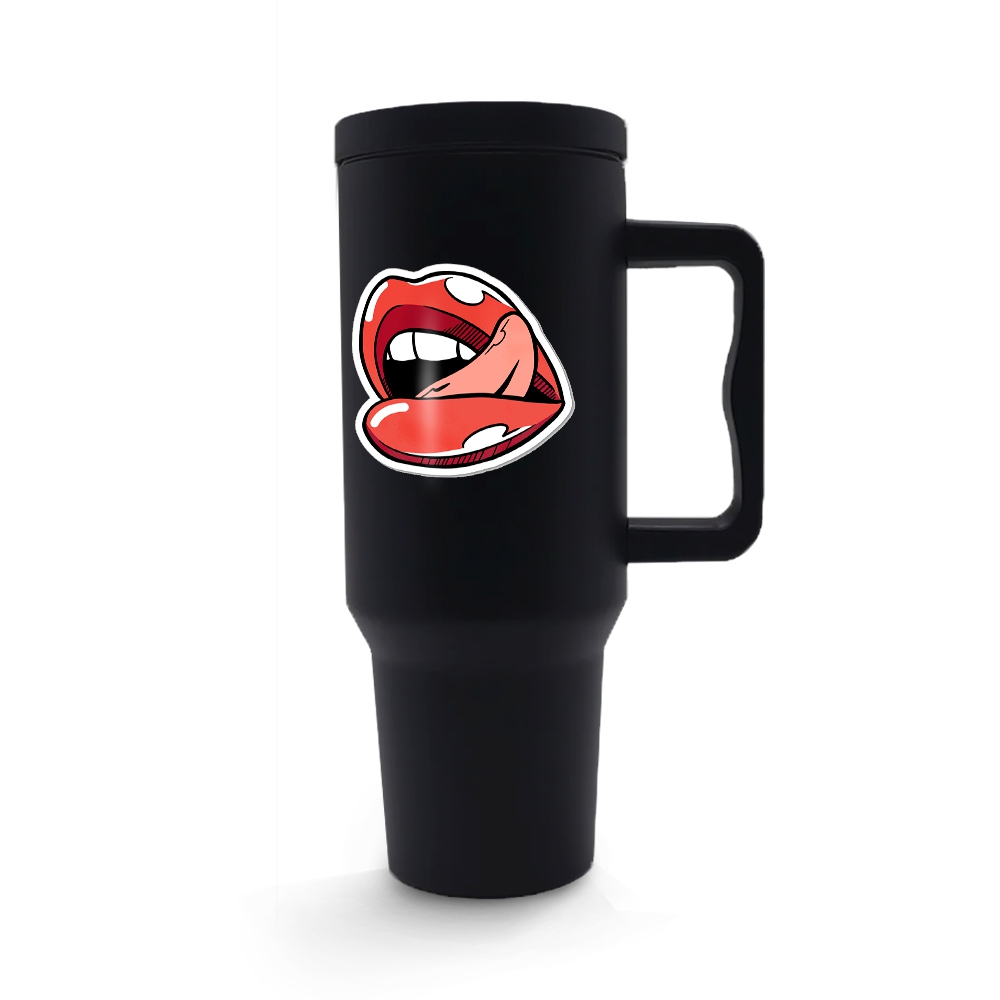 Copos Térmicos Modelo Quench Pro Tampa Acrílica Tampa Lisa Adesivo DTF UV 1200ml Preto