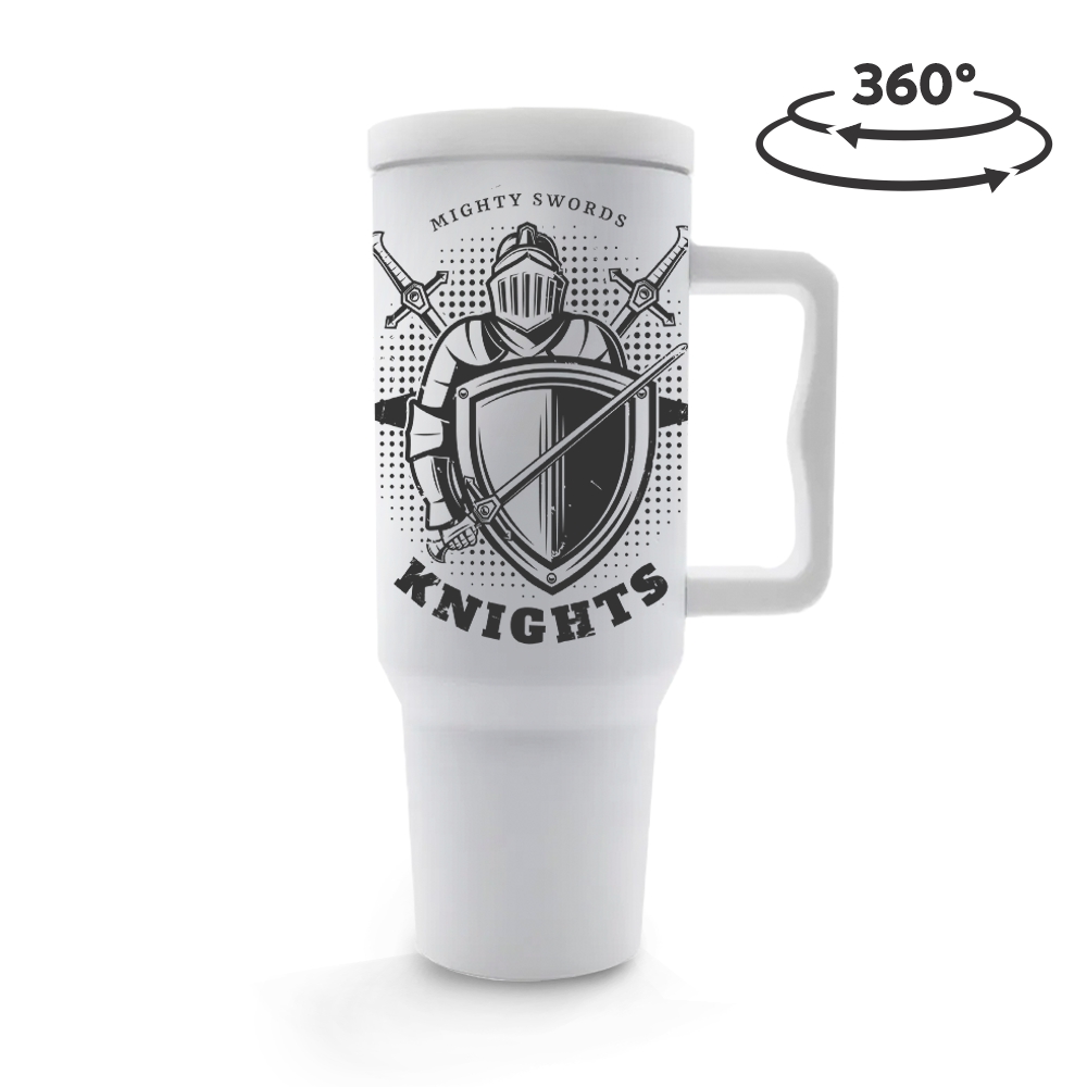 Copos Térmicos Modelo Quench Pro Tampa Lisa Gravação 360 1200ml Branco