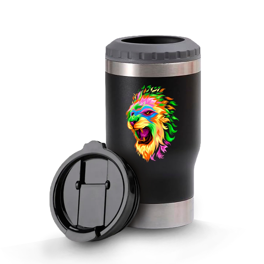 Copos Térmicos Modelo Multifunção 420ml Adesivo Dtf Uv Preto