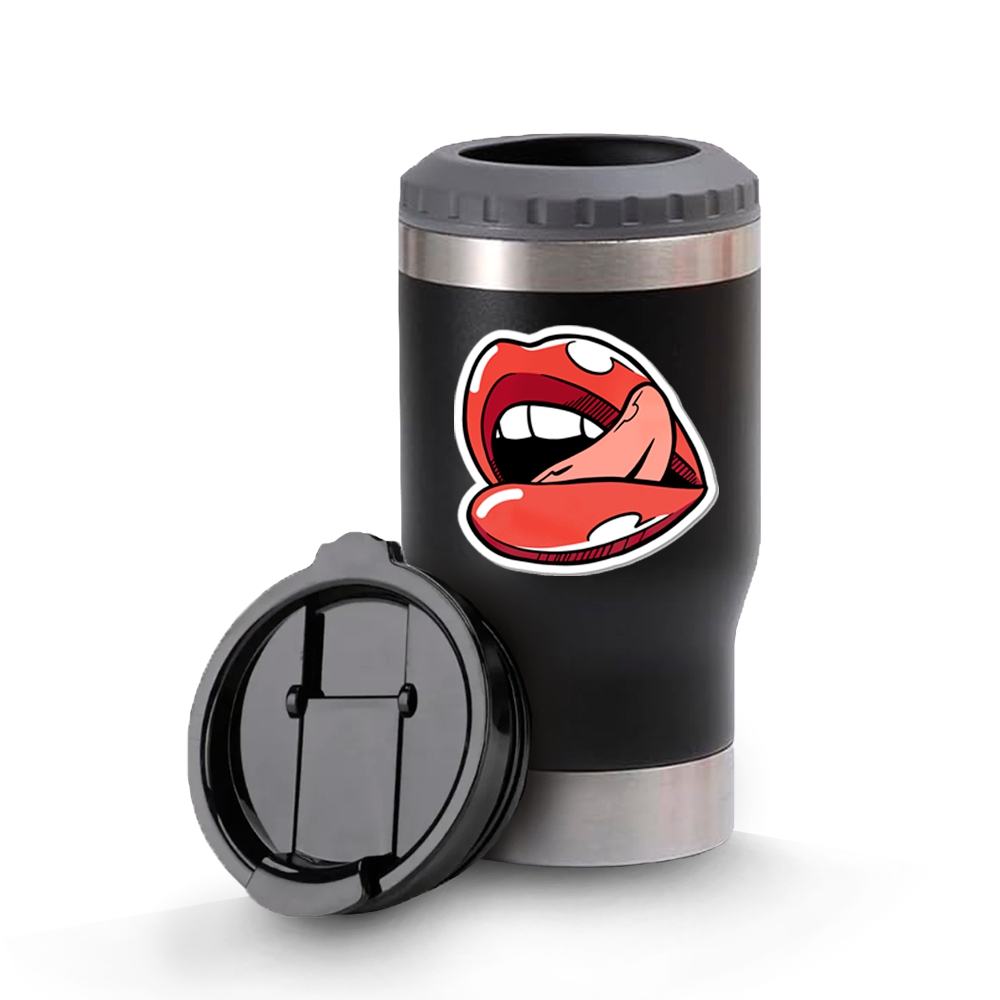 Copos Térmicos Modelo Multifunção 420ml Adesivo Dtf Uv Preto