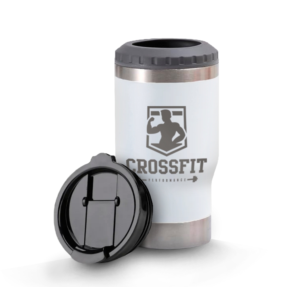 Copos Térmicos Modelo Multifunção 420ml Gravação Frontal Branco