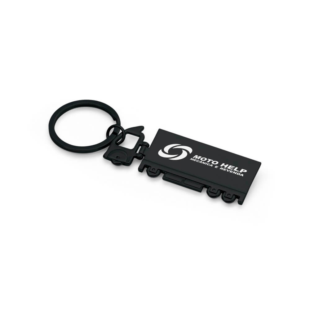 Chaveiro Gravação A Laser Metal Modelo Caminhão Preto