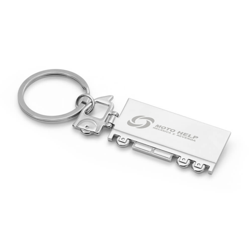 Chaveiro Gravação A Laser Metal Modelo Caminhão Cromado