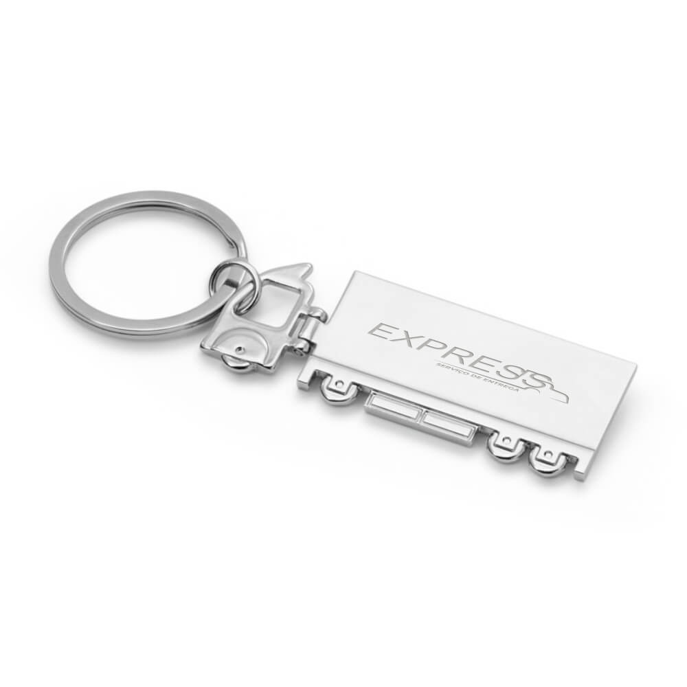 Chaveiro Gravação A Laser Metal Modelo Caminhão Cromado