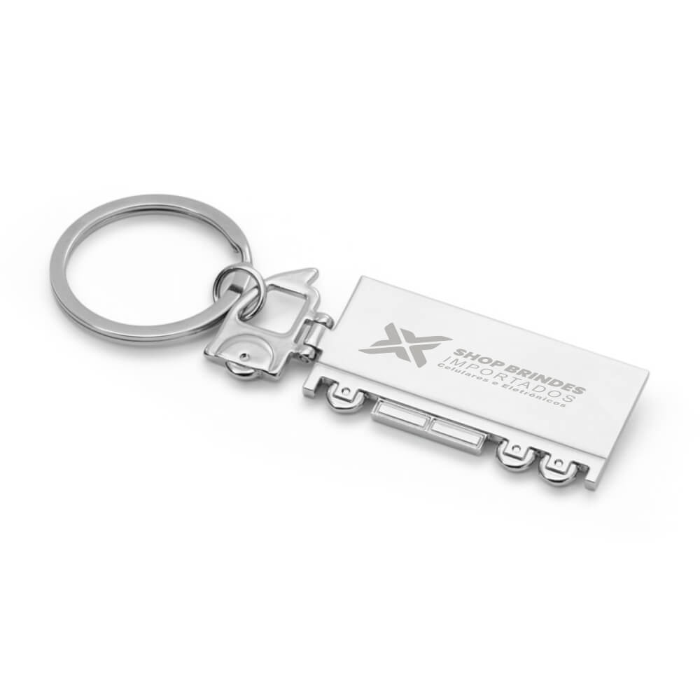 Chaveiro Gravação A Laser Metal Modelo Caminhão Cromado