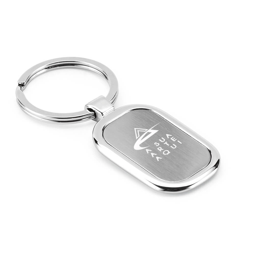 Chaveiro Gravação A Laser Metal Modelo Placa Luxo Cromado Satinado