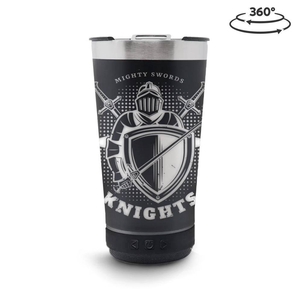 Copo Térmico com Abridor e Som 420ml Preto