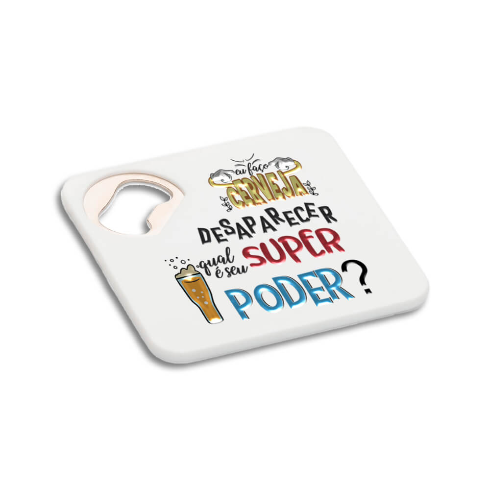 Abridor Com Porta Copo Modelo Funfaye (Branco)