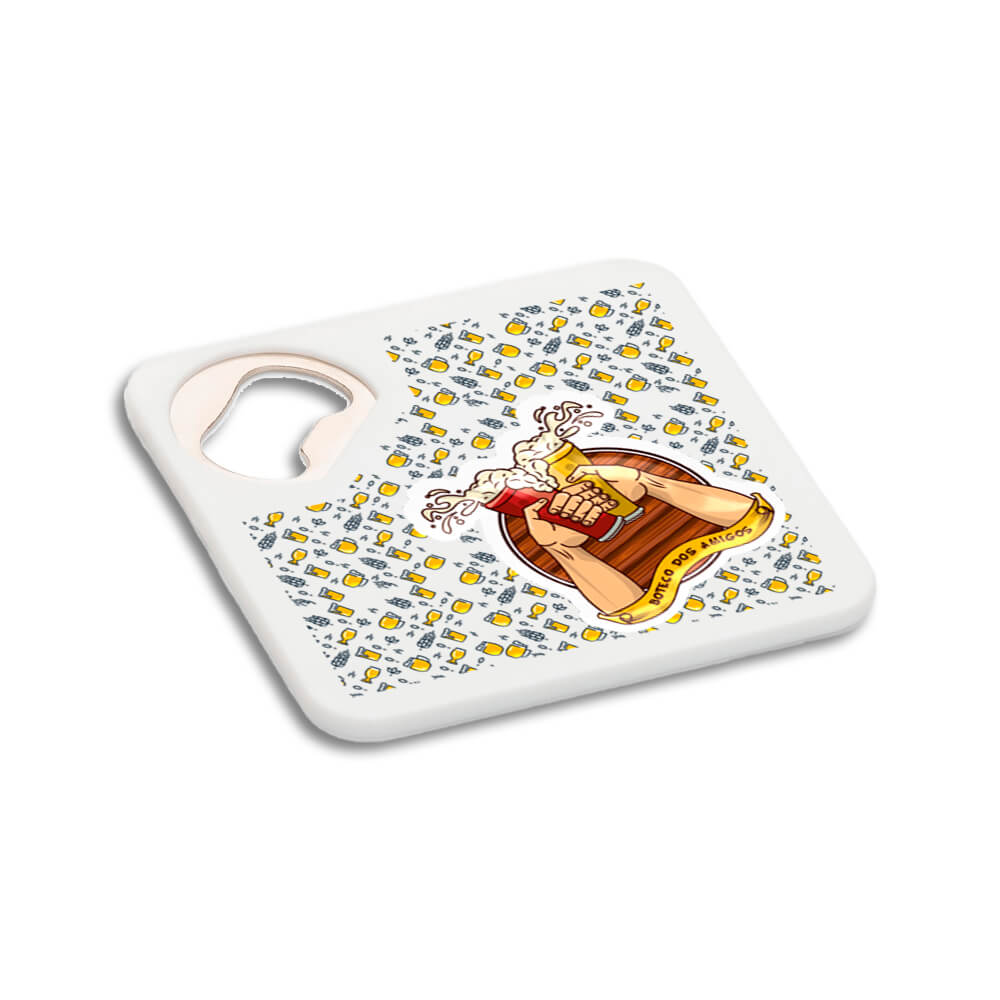 Abridor Com Porta Copo Modelo Funfaye (Branco)