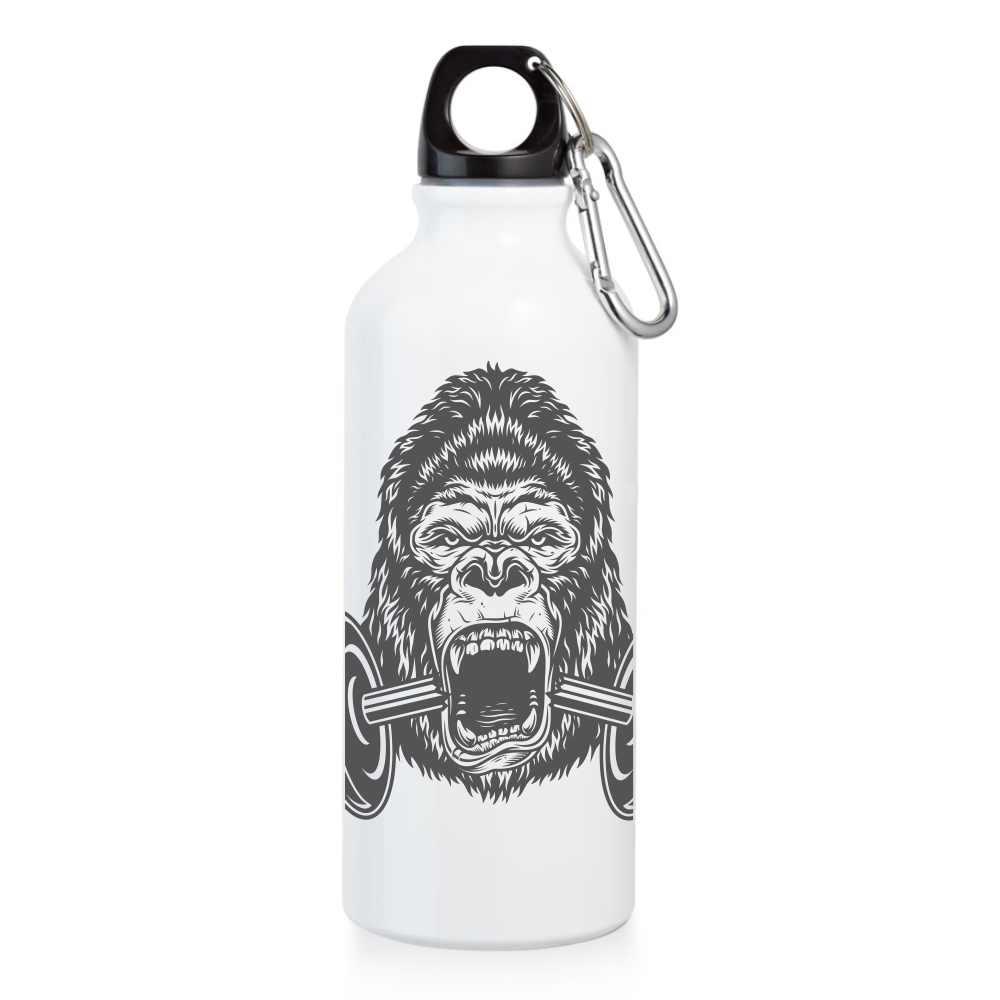 Squeeze De Alumínio Modelo Erald Com Mosquetão Gravação A Laser 360 (Branca)