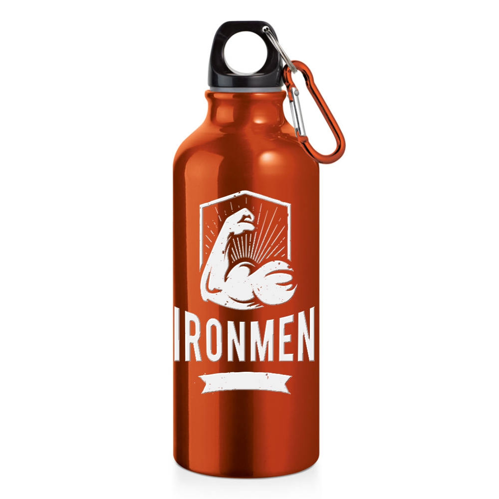 Squeeze De Alumínio Modelo Erald Com Mosquetão Gravação A Laser 360 (Laranja)