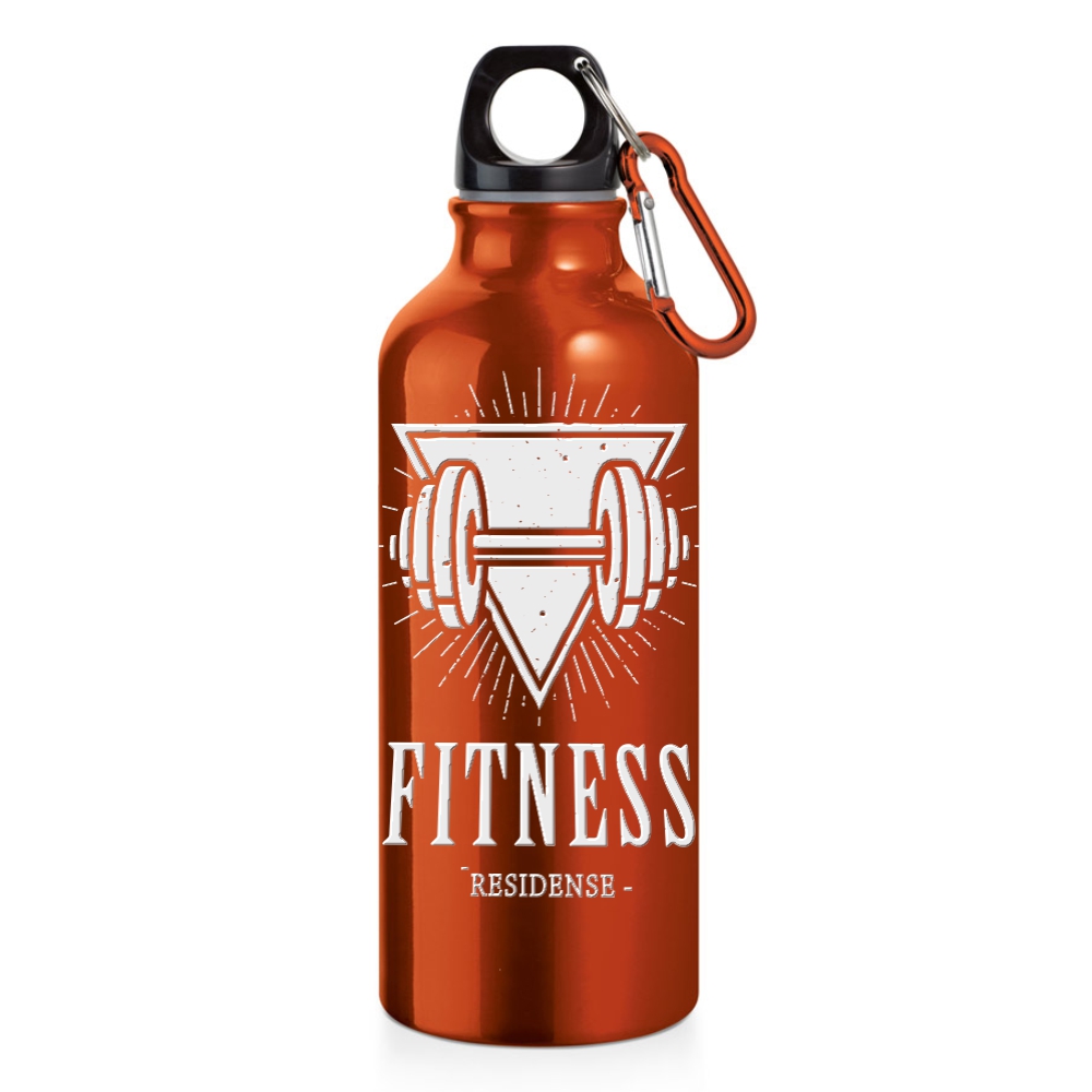 Squeeze De Alumínio Modelo Erald Com Mosquetão Gravação A Laser 360 (Laranja)