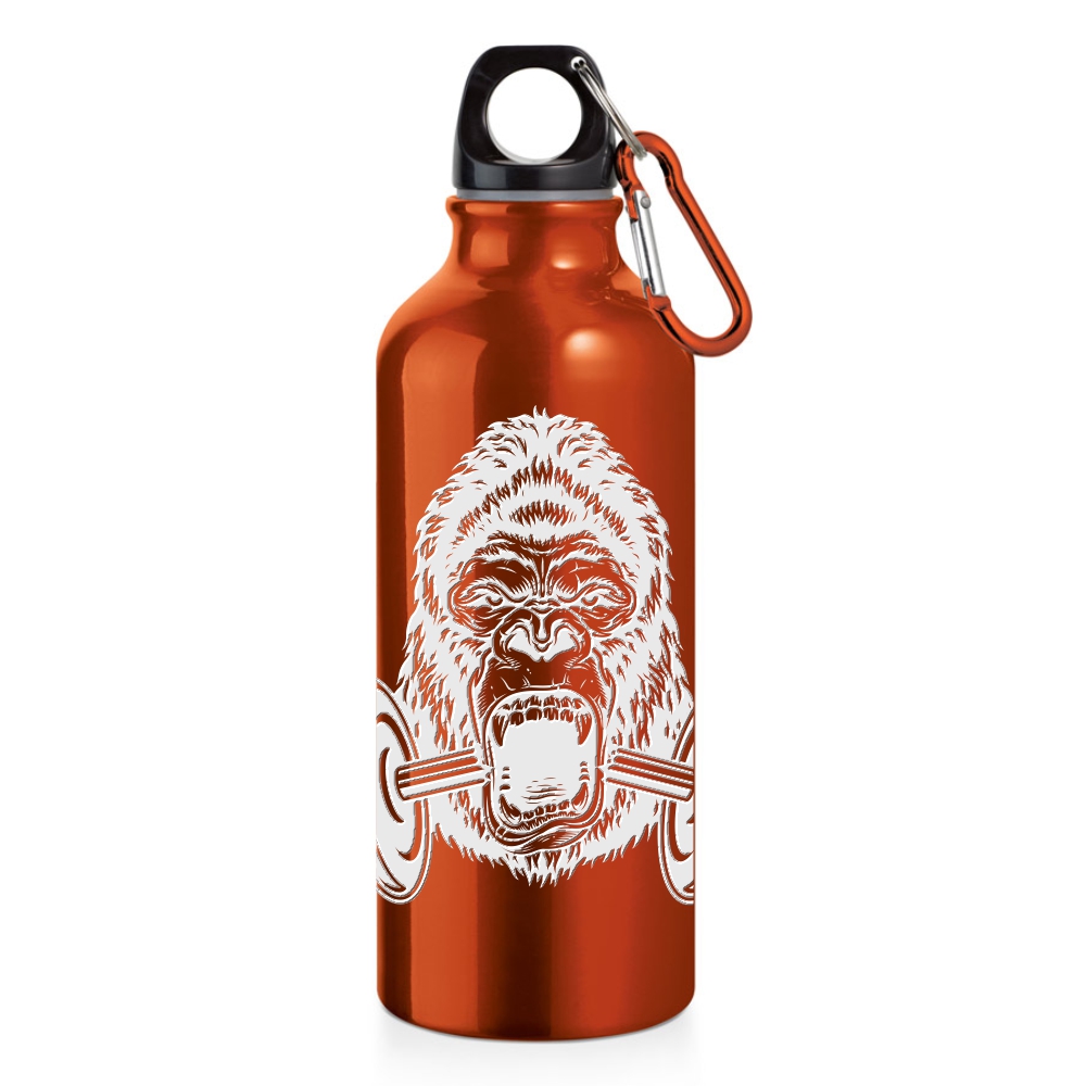 Squeeze De Alumínio Modelo Erald Com Mosquetão Gravação A Laser 360 (Laranja)