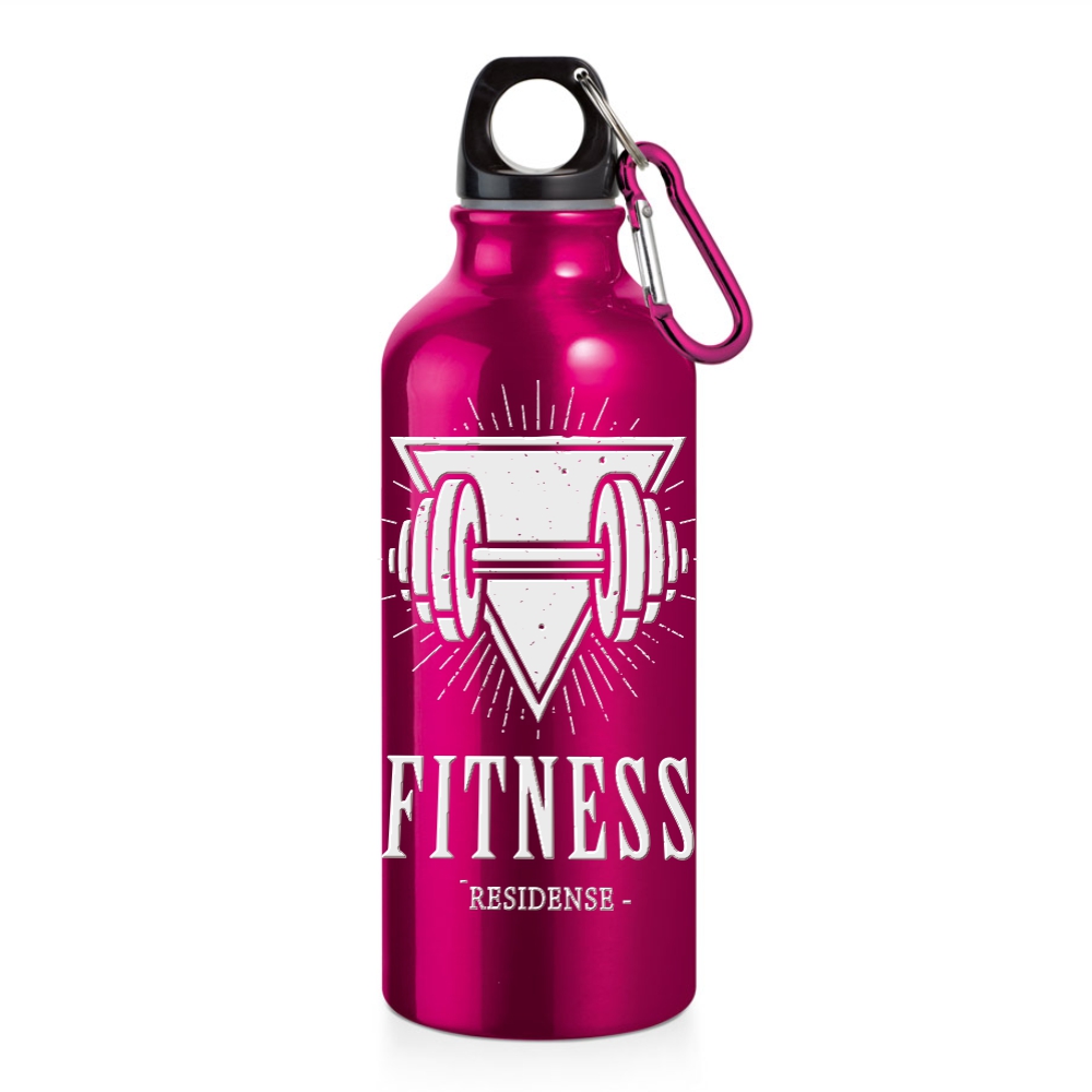 Squeeze De Alumínio Modelo Erald Com Mosquetão Gravação A Laser 360 (Rosa)